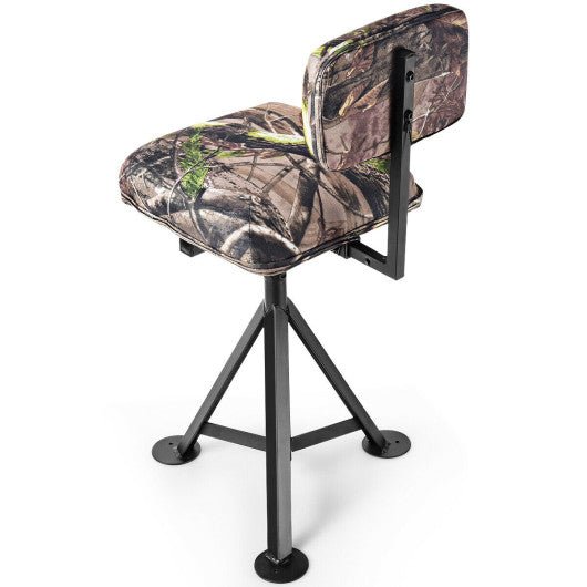  - Swivel Hunting Chair Tripod Blind Stool with Detachable Backrest - Outdoor Style Company