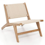  - Teak Wooden Chair with Braided Rope Seat and Backrest for Backyard - Outdoor Style Company