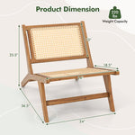  - Teak Wooden Chair with Handwoven Rattan Seat and Backrest - Outdoor Style Company