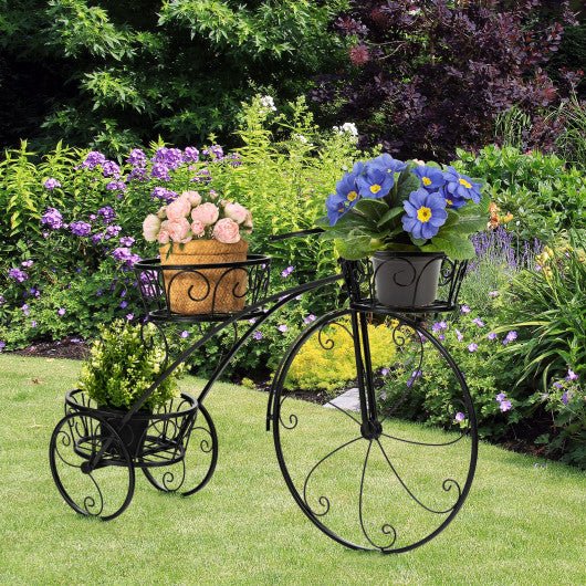  - Tricycle Plant Stand Flower Pot Cart Holder in Parisian Style - Outdoor Style Company