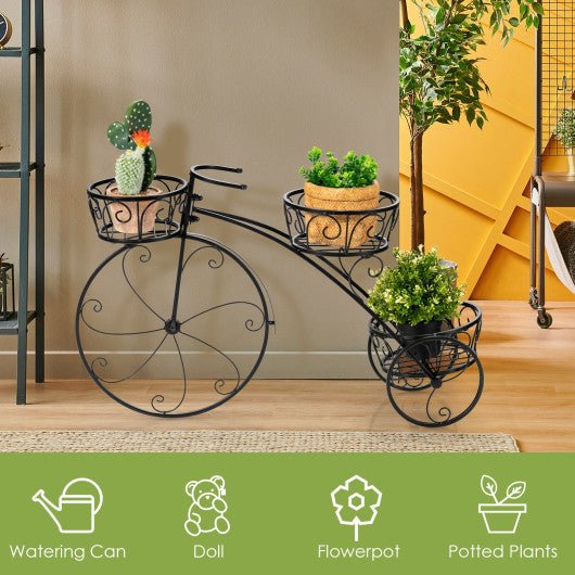  - Tricycle Plant Stand Flower Pot Cart Holder in Parisian Style - Outdoor Style Company