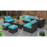  - 8 Pieces Patio Space - Saving Rattan Furniture Set with Storage Box and Waterproof Cover - Outdoor Style Company