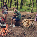  - Tubular Steel Log Hoop Firewood Storage Rack - Outdoor Style Company