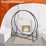  - Tubular Steel Log Hoop Firewood Storage Rack - Outdoor Style Company