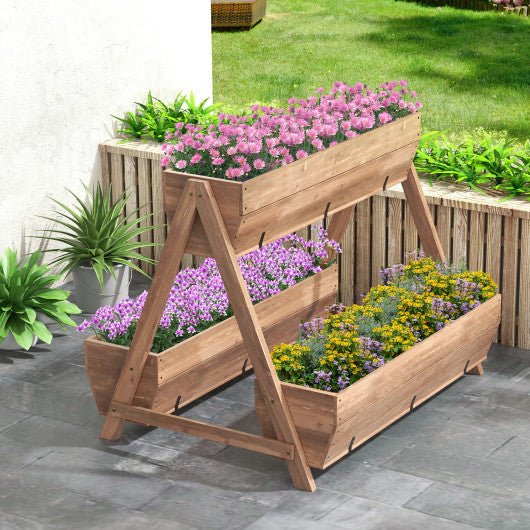  - Vertical Raised Garden bed with 3 Wooden Planter Boxes - Outdoor Style Company