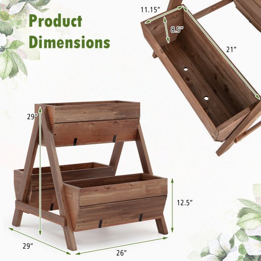  - Vertical Raised Garden bed with 3 Wooden Planter Boxes - Outdoor Style Company