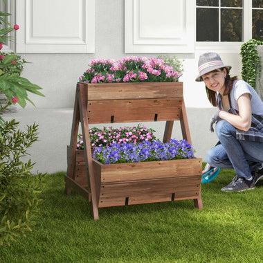  - Vertical Raised Garden bed with 3 Wooden Planter Boxes - Outdoor Style Company