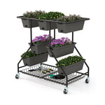  - Vertical Raised Garden Bed with 7 Planter Boxes and Storage Baskets - Outdoor Style Company