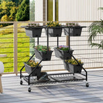  - Vertical Raised Garden Bed with 7 Planter Boxes and Storage Baskets - Outdoor Style Company