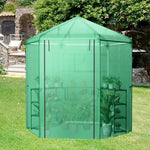  - Walk - In Hexagonal Greenhouse with PE Cover and Metal Frame - Outdoor Style Company