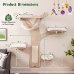  - Wall - Mounted Cat Tower with Hammock Platforms and Sisal Scratching Mat - Outdoor Style Company