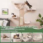  - Wall - Mounted Cat Tower with Hammock Platforms and Sisal Scratching Mat - Outdoor Style Company