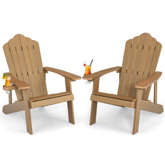  - Weather Resistant HIPS Outdoor Adirondack Chair with Cup Holder - Outdoor Style Company