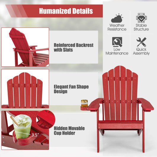  - Weather Resistant HIPS Outdoor Adirondack Chair with Cup Holder - Outdoor Style Company