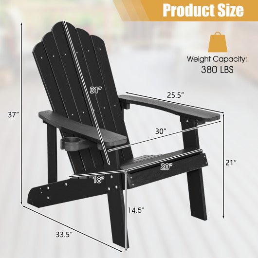  - Weather Resistant HIPS Outdoor Adirondack Chair with Cup Holder - Outdoor Style Company