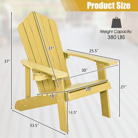  - Weather Resistant HIPS Outdoor Adirondack Chair with Cup Holder - Outdoor Style Company