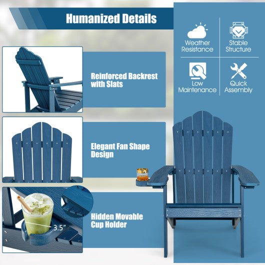  - Weather Resistant HIPS Outdoor Adirondack Chair with Cup Holder - Outdoor Style Company