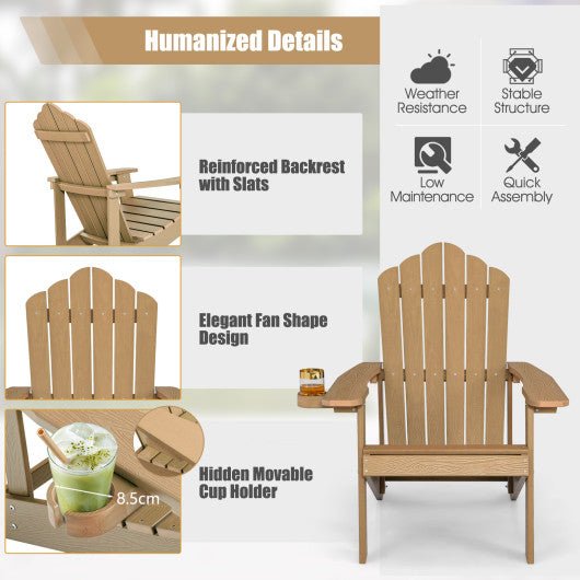  - Weather Resistant HIPS Outdoor Adirondack Chair with Cup Holder - Outdoor Style Company