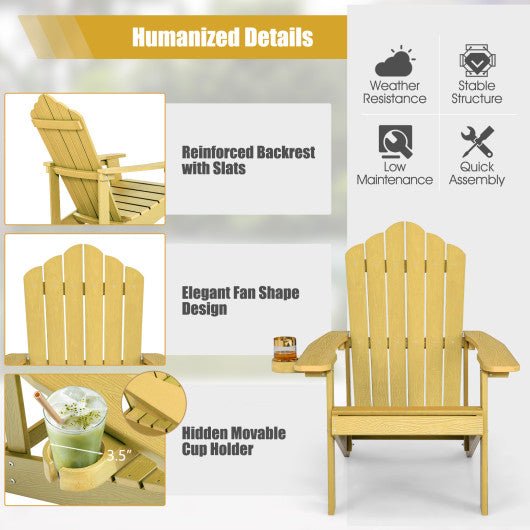  - Weather Resistant HIPS Outdoor Adirondack Chair with Cup Holder - Outdoor Style Company