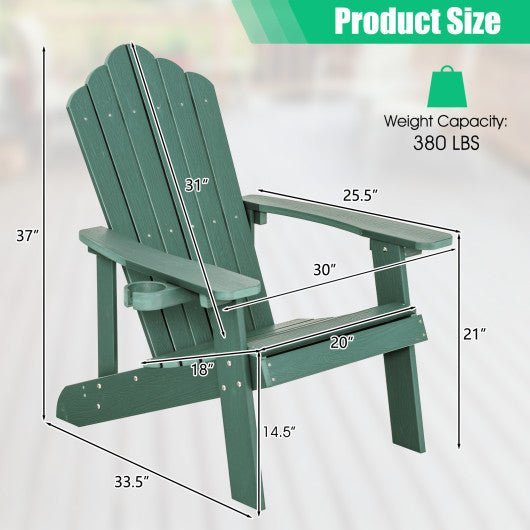  - Weather Resistant HIPS Outdoor Adirondack Chair with Cup Holder - Outdoor Style Company