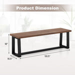  - Wood Dining Bench with Metal Frame and Adjustable Footpads - Outdoor Style Company