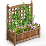  - Wood Planter Box with Trellis Weather - resistant Outdoor - Outdoor Style Company