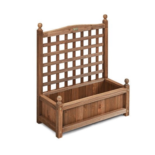  - Wood Planter Box with Trellis Weather - resistant Outdoor - Outdoor Style Company