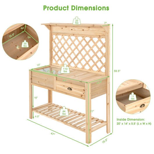  - Wood Raised Garden Bed with Trellis - Outdoor Style Company