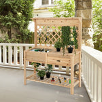  - Wood Raised Garden Bed with Trellis - Outdoor Style Company