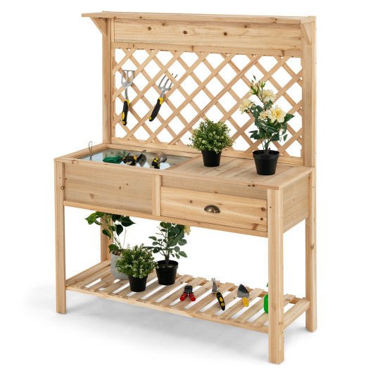  - Wood Raised Garden Bed with Trellis - Outdoor Style Company