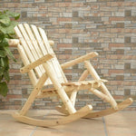  - Wood Single Porch Rocker Lounge Patio Rocking Chair - Outdoor Style Company