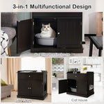  - Wooden Cat Litter Box Enclosure with Drawer Side Table Furniture - Outdoor Style Company