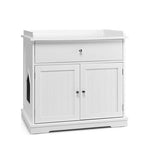  - Wooden Cat Litter Box Enclosure with Drawer Side Table Furniture - Outdoor Style Company