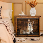  - Wooden Dog Crate Furniture with Double Door and Tray - Outdoor Style Company