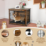  - Wooden Dog Crate Furniture with Double Door and Tray - Outdoor Style Company