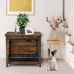  - Wooden Dog Crate Furniture with Tray and Double Door - Outdoor Style Company