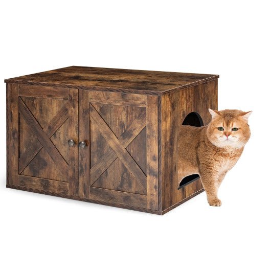  - Wooden Hidden Cabinet Cat Furniture with Divider - Outdoor Style Company