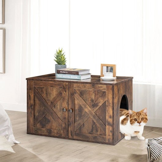  - Wooden Hidden Cabinet Cat Furniture with Divider - Outdoor Style Company