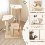  - Wooden Multi - level Modern Cat Tower with Scratching Board - Outdoor Style Company