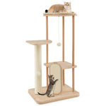  - Wooden Multi - level Modern Cat Tower with Scratching Board - Outdoor Style Company