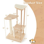  - Wooden Multi - level Modern Cat Tower with Scratching Board - Outdoor Style Company