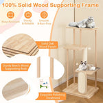  - Wooden Multi - level Modern Cat Tower with Scratching Board - Outdoor Style Company