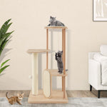  - Wooden Multi - level Modern Cat Tower with Scratching Board - Outdoor Style Company