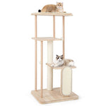  - Wooden Multi - level Modern Cat Tower with Scratching Board - Outdoor Style Company