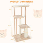  - Wooden Multi - level Modern Cat Tower with Scratching Board - Outdoor Style Company