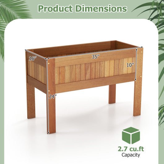  - Wooden Raised Garden Bed Solid Wood Elevated Planter Box with Legs - Outdoor Style Company