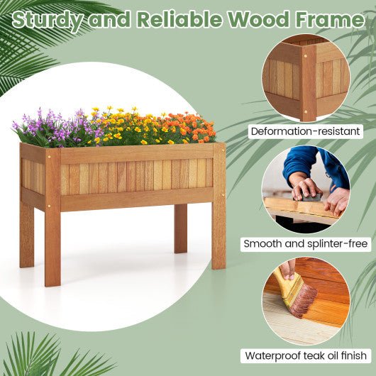  - Wooden Raised Garden Bed Solid Wood Elevated Planter Box with Legs - Outdoor Style Company