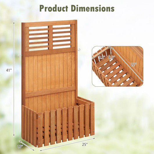  - Wooden Raised Garden Bed with Privacy Screen - Outdoor Style Company