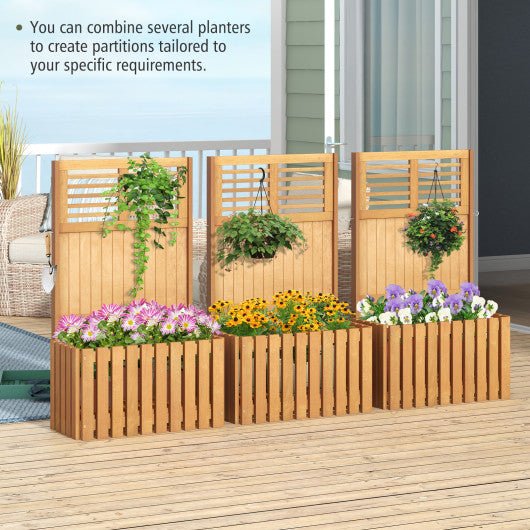  - Wooden Raised Garden Bed with Privacy Screen - Outdoor Style Company