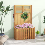  - Wooden Raised Garden Bed with Privacy Screen - Outdoor Style Company